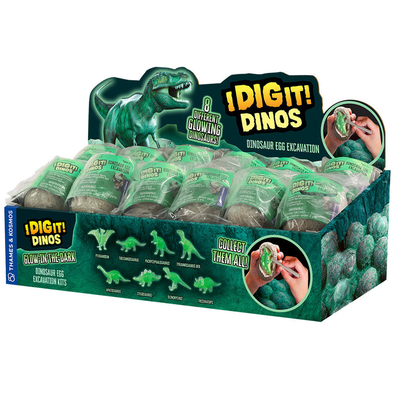 I Dig It! Dinos - Glow-in-the-Dark Dino Egg (24-pc Display) STEM Thames & Kosmos