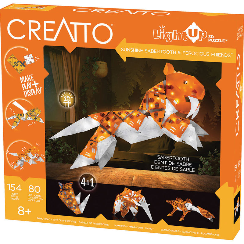 Creatto Sunshine Sabertooth & Ferocious Friends Light-Up 3D Puzzles Thames & Kosmos   